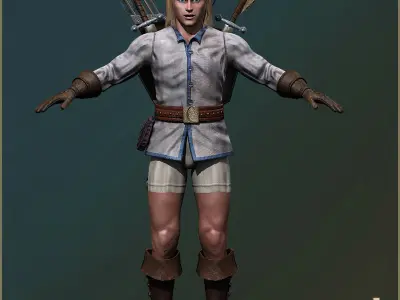 Adam And Eva Adventurer Light Version Low-poly 3D model