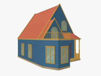 Cartoon House 2 Low-poly 3D model