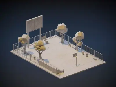 Basketball Complex Low-poly 3D model