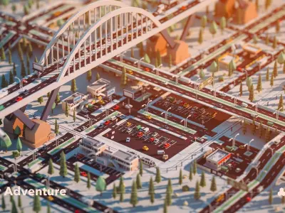 City Adventure Low-poly 3D model