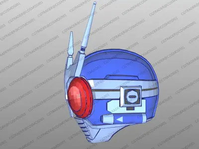 Kamen Rider GX3 Helmet paper papekura Low-poly 3D model