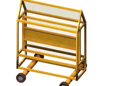 Yellow Mild Steel Police Barriers Low-poly 3D model