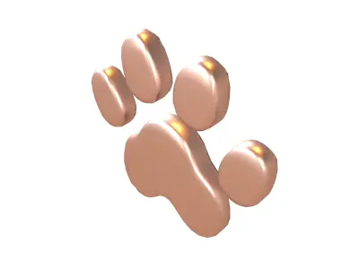 Dog Paw Print v1 005 Low-poly 3D model