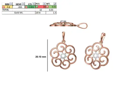 Light Weight Pendant STL OBJ FBX JCD Details 3D print model