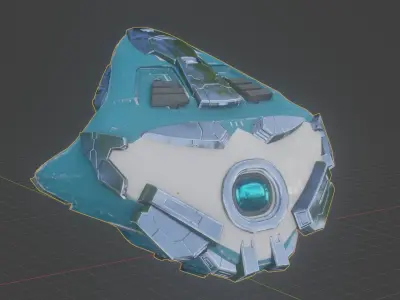 Drone visor SciFi helmet headset TEXTURED 4K 3D model