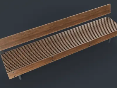 Modern Outdoor Bench 53 PBR Game Ready  Low-poly 3D model