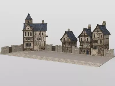 Medieval Street for iClone Low-poly 3D model