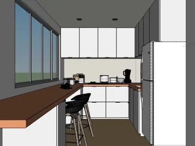 Minimalist Kitchen Scene 3D model