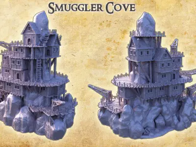Smuggler Cove Tabletop Terrain 28 MM 3D print model