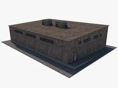 industrial building warehouse 3 Low-poly 3D model