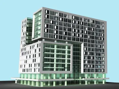 Hospital Building CM19 3D model