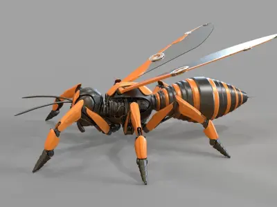 Robot wasp mechanical 3D model