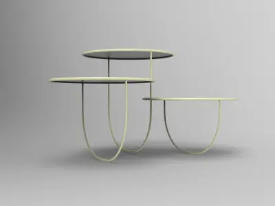 Trio Coffee Table Low-poly 3D model