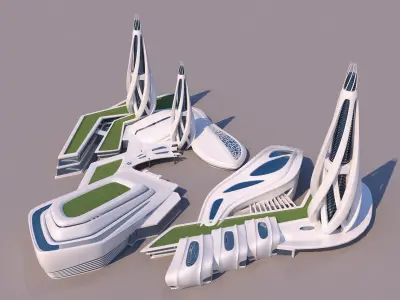 0088 - Organic Building - Skyscraper 3D model