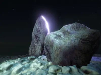 Realistic Rock Model With Blendshapes Low-poly 3D model
