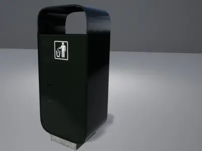 Modern Trashcan Low-poly 3D model