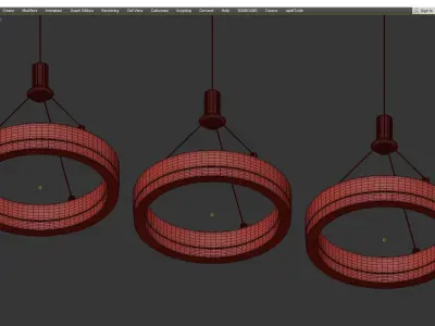 SIZE BRASS CHANDELIER Low-poly 3D model