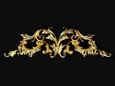 Central decor ornament for furniture 3D model