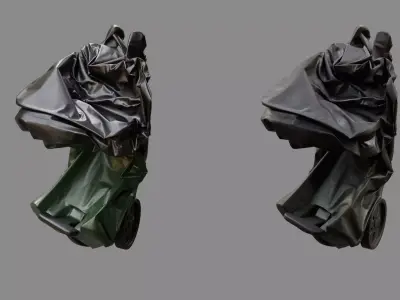 Crushed Trash Can 07 3D model