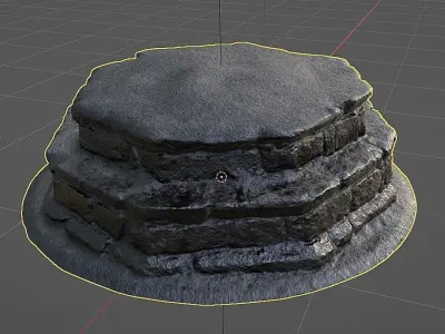 Stone Seat - Rustic 3D Photo-scan Low-poly 3D model