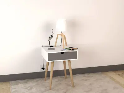 Bedside Table - Set Decoration Bedroom 05 3D model