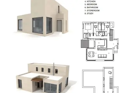 Collection of 30 Premium Modern Houses and Row Bungalows  3D model