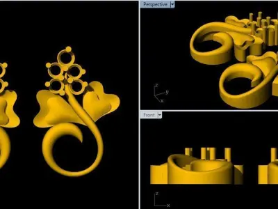 Studs Earrings 3dm file 3D print model