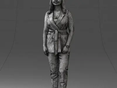 000307 Business Woman in Light Blue Suit 1112 3D model