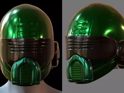Gas mask helmet 3d model scifi Low-poly  Low-poly 3D model 216