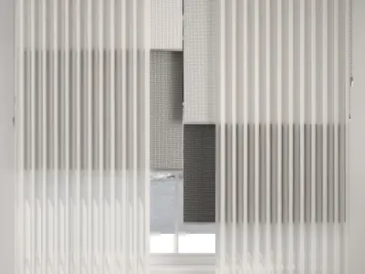 Silk and cotton curtain Low-poly 3D model 8