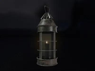 Medieval Lantern 02 Low-poly 3D model