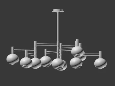 Temper Glass Chandelier Minimalist Style Lampatron 3D model