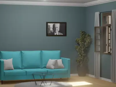 Classic Living Room 3D model buy