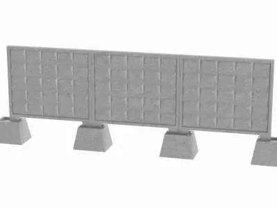 Concrete Wall 3D model 5