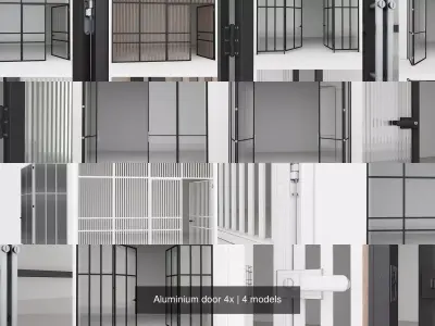 Aluminium door 4x 3D Model Pack