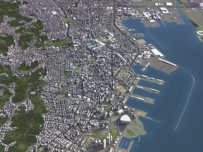 Dalian - 3D City Model Low-poly 3D model