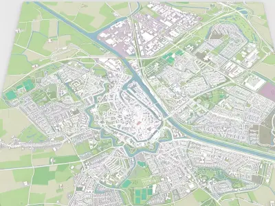Cityscape Middelburg Netherlands 3D model