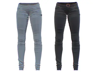 Skinny Fit Jeans - Casual Trouser - Pants  HighPoly Wear 3D model