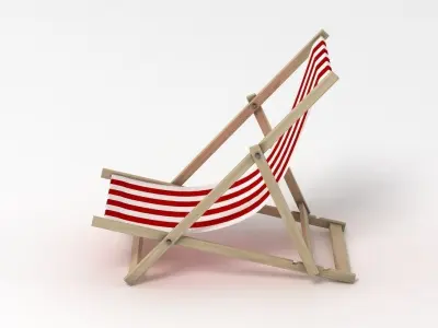 Beachchair beach chair with stripes 3D model