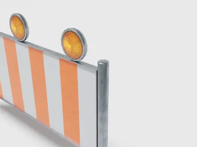 Street barriers Low-poly 3D model