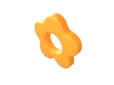 Flower Symbol v3 001 Low-poly 3D model