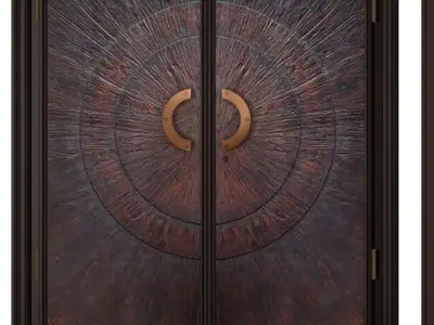 Antique Metal Door Low poly 3D model