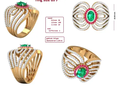 Diamond Ring for Women 3D print model get