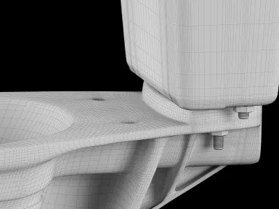 American toilet 02 3D model