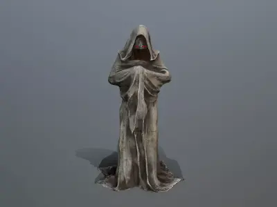 old statue  Low-poly 3D model