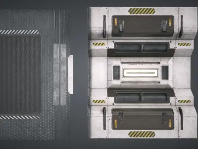 Sci Fi Corridor Modular Low-poly 3D model