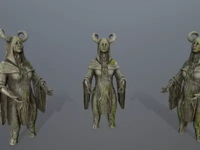 angel fountain  Low-poly 3D model