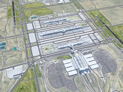 Denver International Airport 15km Low-poly 3D model