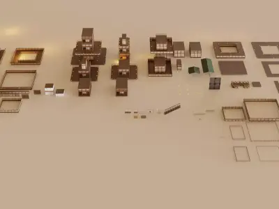 Japanese Labyrinth Modular Pack 3D model