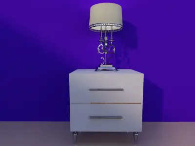 Lighting nightstand with lamp 3D print model
